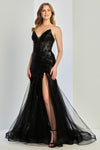 Prom Dresses Long Mermaid Formal Beaded Corset Prom Dress Black