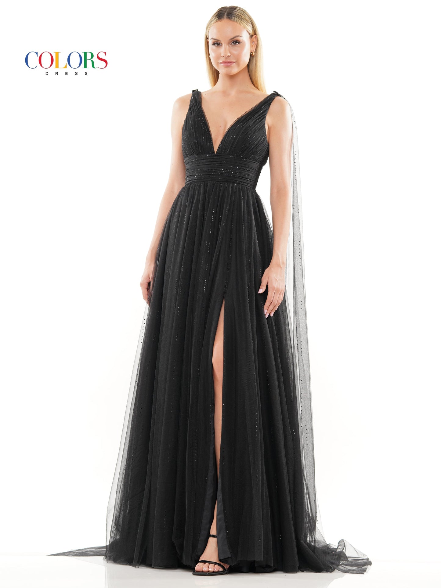 Prom Dresses Long Formal Beaded mesh A Line Prom Dress Black