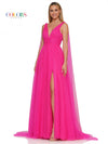 Prom Dresses Long Formal Beaded mesh A Line Prom Dress Magenta