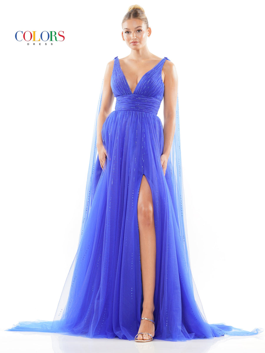 Prom Dresses Long Formal Beaded mesh A Line Prom Dress Royal