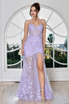 Prom Dresses Prom Long Mermaid Corset Slit Formal Dress Lilac