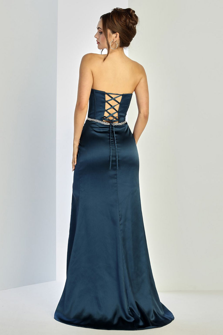 Prom Dresses Prom Pleated Long Formal Corset Beaded Drress French Navy