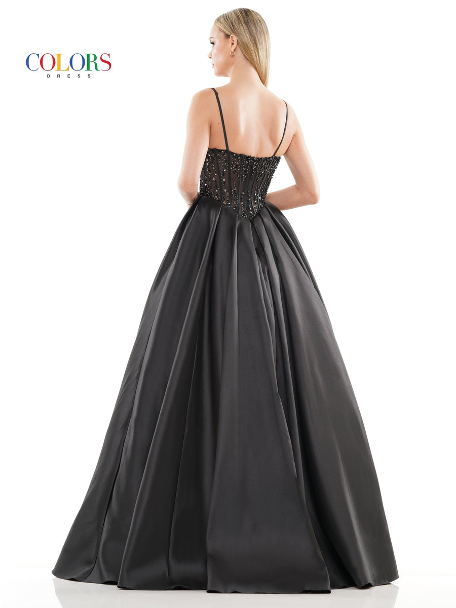 Prom Dresses Prom Long Spaghetti Strap Mikado Ball Gown Black