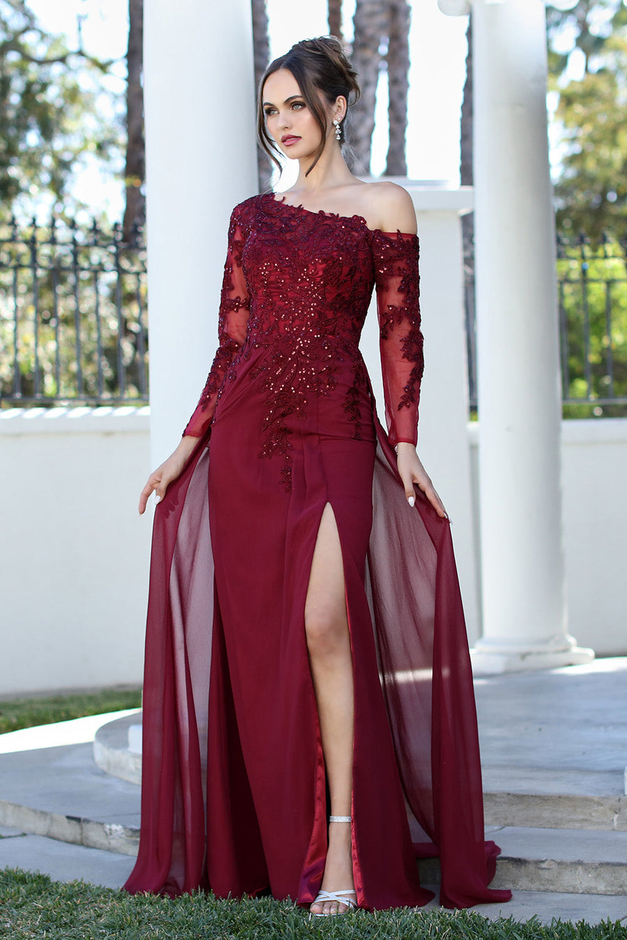 Plus Size Dresses Long Formal A Line Evening Dress Burgundy