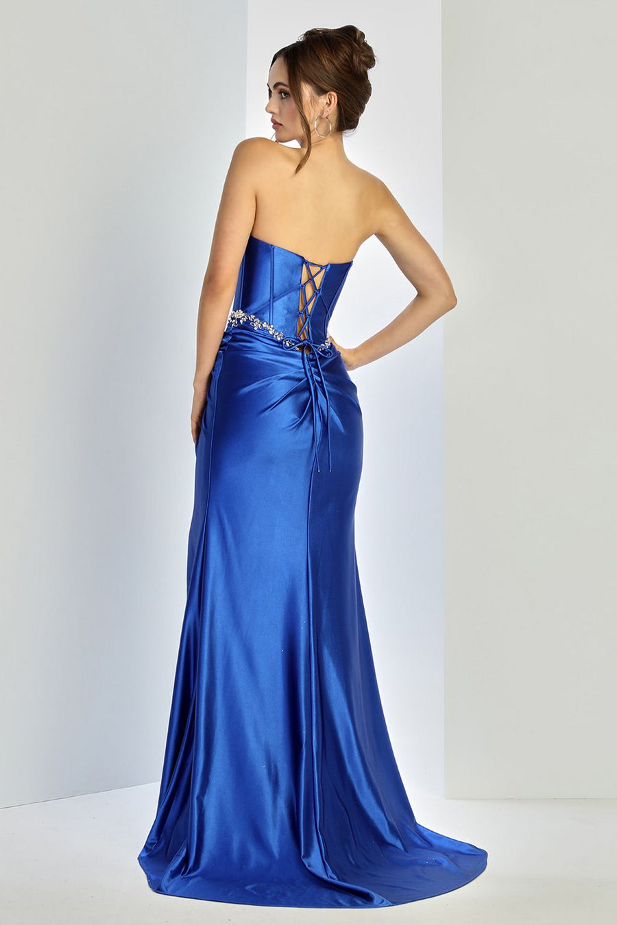 Prom Dresses Prom Corset Long Formal Slit Beaded Dress Royal Blue