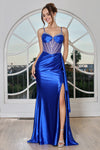 Prom Dresses Beaded Prom Long Corset Formal Dress Royal Blue