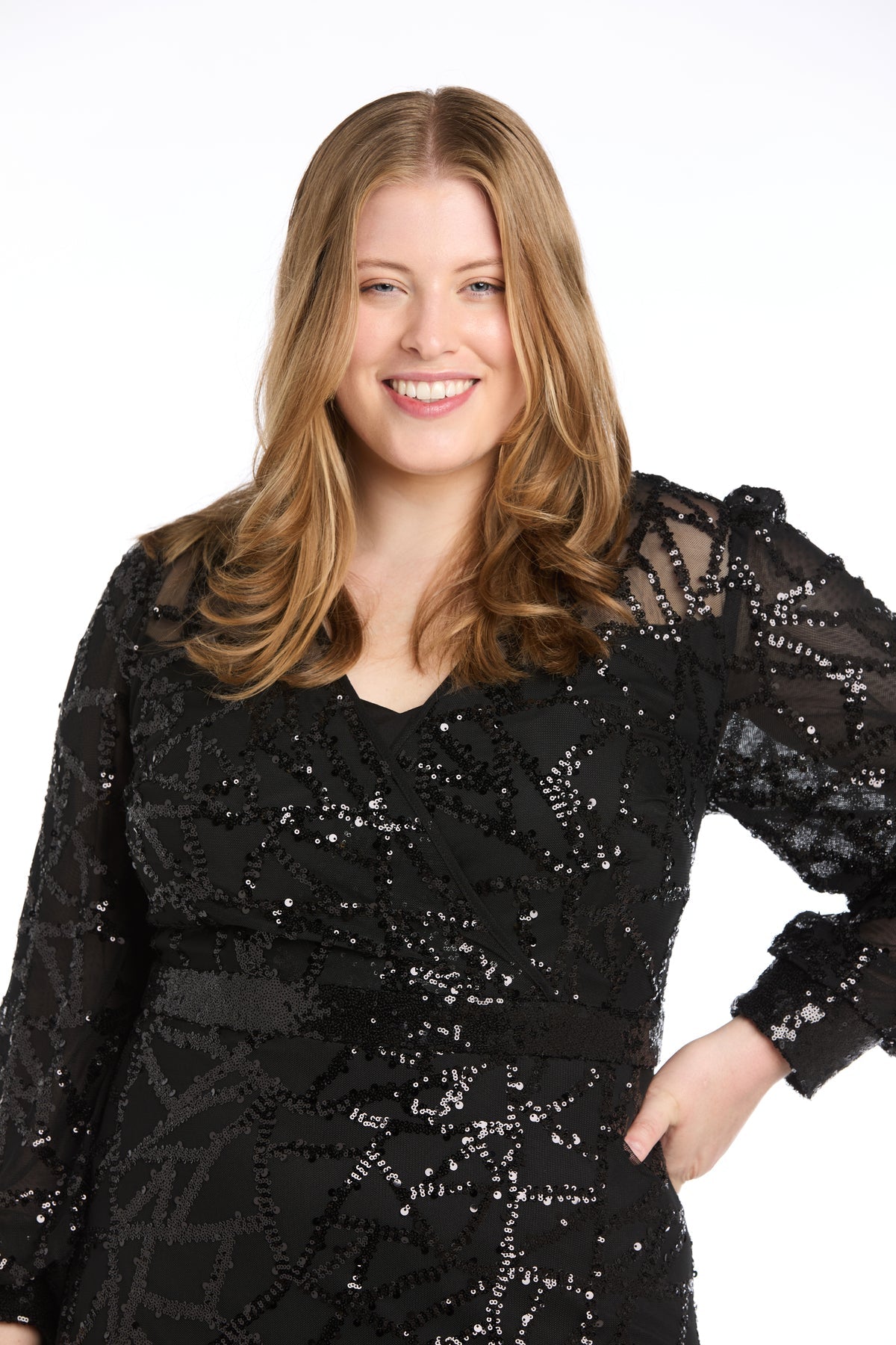 Plus Size Dresses Short Sequin Cocktail Plus Size Dress Black