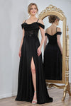 Prom Dresses A Line Long Formal Pleated Corset Evening Prom Dress Black