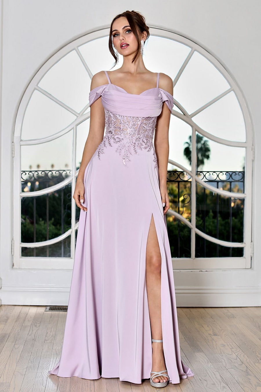 Prom Dresses A Line Long Formal Pleated Corset Evening Prom Dress Lavender
