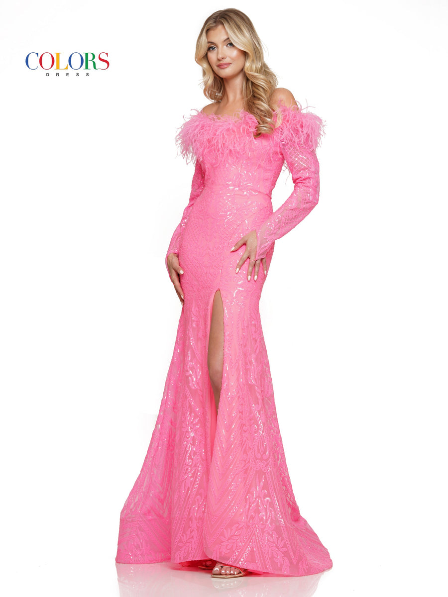 Prom Dresses Long Off Shoulder Formal Fitted Prom Dress Hot Pink
