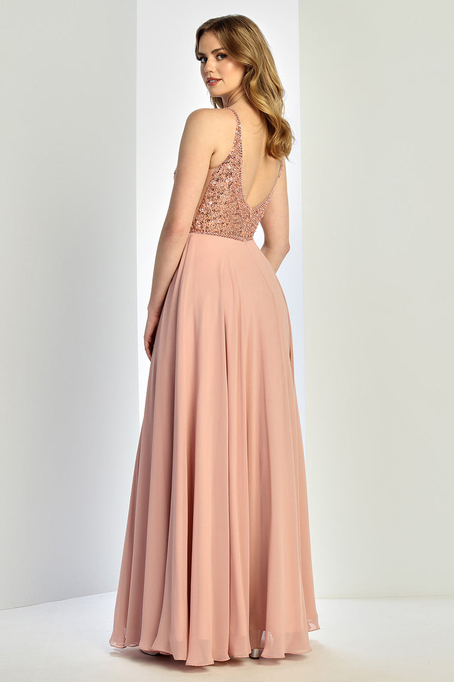 Prom Dresses Prom Long A Line Formal Sequin Dress Blush