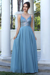Prom Dresses Prom Long A Line Formal Sequin Dress Sea Blue