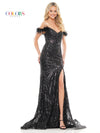 Prom Dresses Long Off Shoulder Formal Sequin Prom Dress Black