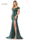 Prom Dresses Long Off Shoulder Formal Sequin Prom Dress Deep Green