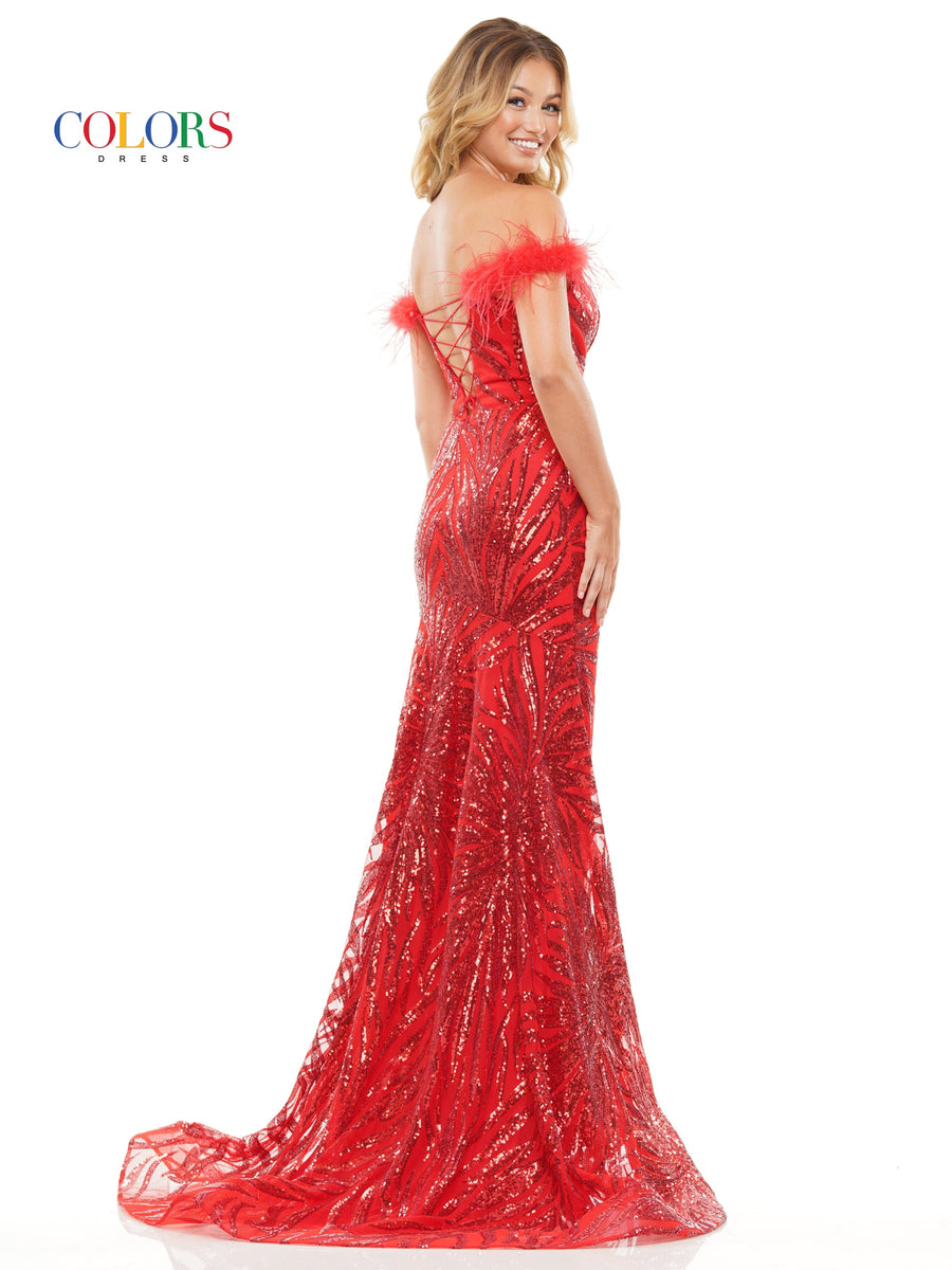 Prom Dresses Long Off Shoulder Formal Sequin Prom Dress Red