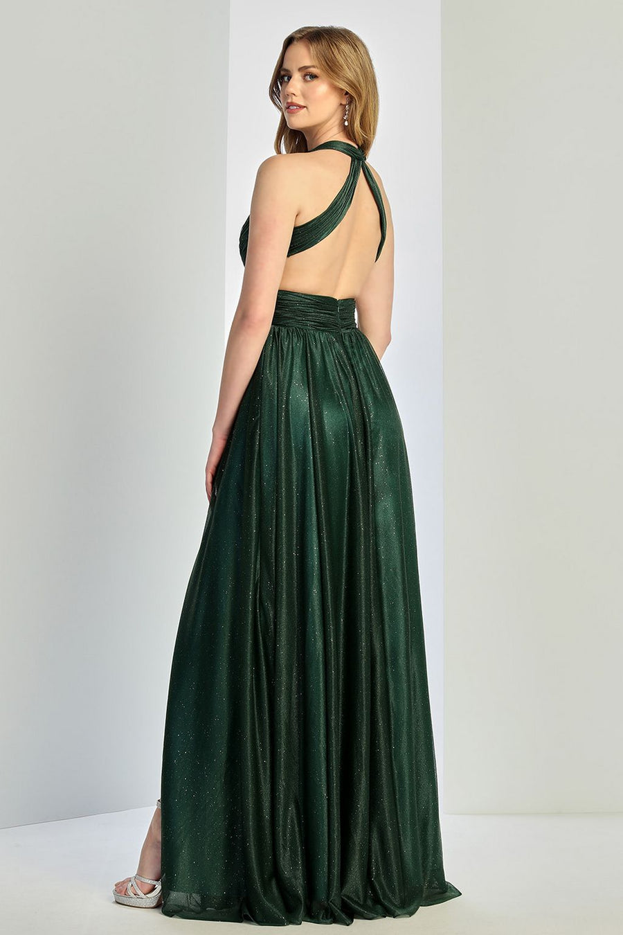 Prom Dresses Glitter Long Formal A Line Prom  Dress Emerald