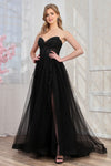 Prom Dresses Formal Long Ball Gown Beaded Corset Prom Dress Black