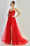 Prom Dresses Formal Long Ball Gown Beaded Corset Prom Dress Red