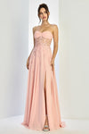 Prom Dresses Prom Long A Line Corset Slit Formal Dress Blush