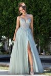 Prom Dresses Prom Long A Line Corset Beaded Formal Dress Sage