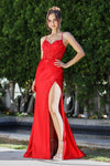 Prom Dresses Prom Fitted Long Formal Beaded Corset Dress Red