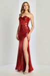 Prom Dresses Prom Fitted Sequin Long Formal Corset Dress Red