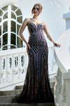 Prom Dresses Long Formal Beaded Evening Prom Dress Black Nude