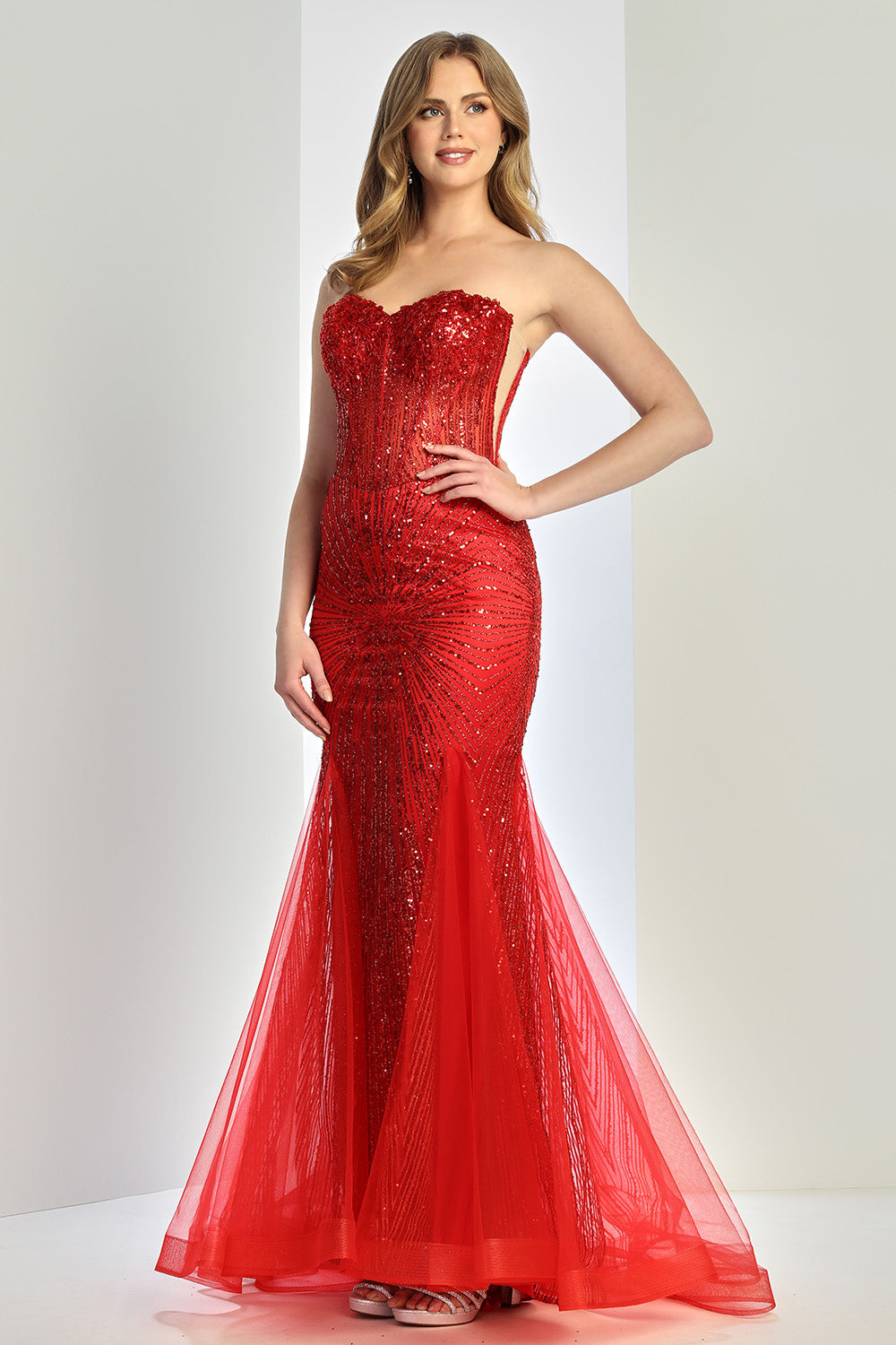 Prom Dresses Prom Long Mermaid Beaded Formal Dress Red