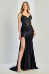 Prom Dresses Prorm Long Fitted Formal Lace Corset Dress Navy