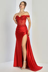 Prom Dresses Fitted Prom Long Formal Applique Corset Dress Red