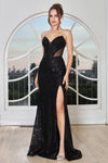 Prom Dresses Long Fitted Formal Sequin Prom Dress Black