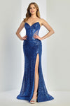 Prom Dresses Long Fitted Formal Sequin Prom Dress Royal Blue