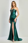Prom Dresses Prom Long Metallic Formal Fitted Dress Emerald