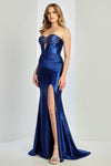 Prom Dresses Prom Long Metallic Formal Fitted Dress Royal Blue