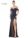 Prom Dresses Long Off Shoulder Satin Prom Dress Black