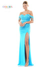 Prom Dresses Long Off Shoulder Satin Prom Dress Turqoise