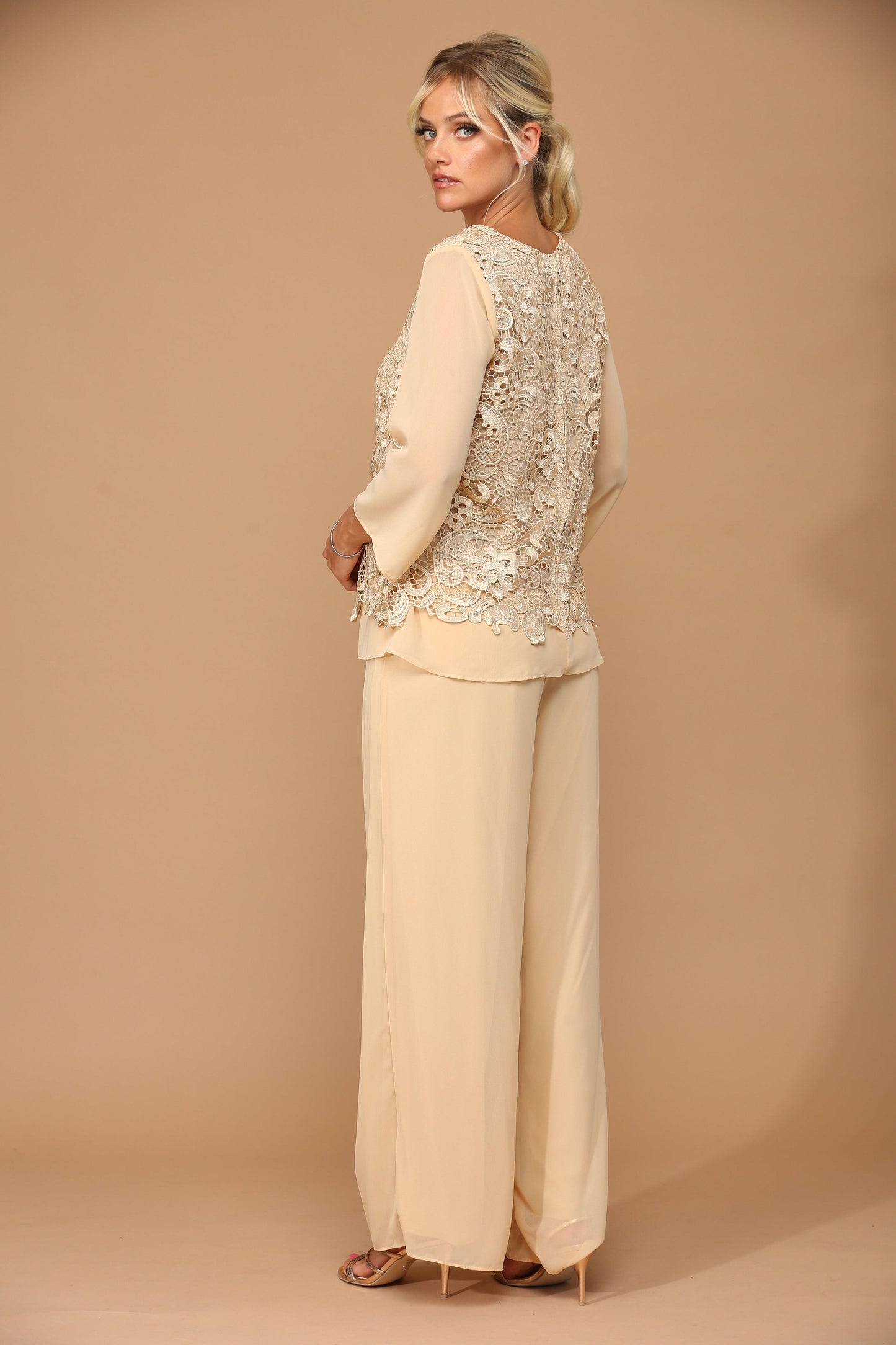 Formal Mother of the Bride Lace Pant Suit