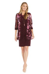 Mother of the Bride Dresses Floral Print Short Jacket Mother of the Bride Dress Burgundy