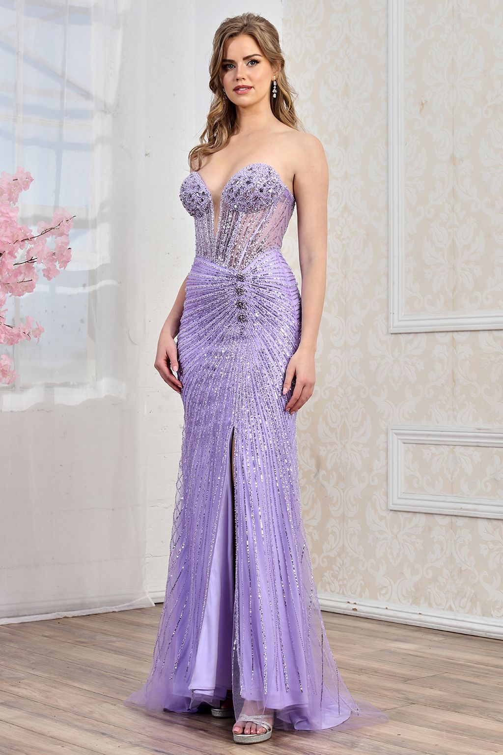 Prom Dresses Prom Long Formal Beaded Evening Dress Light Purple