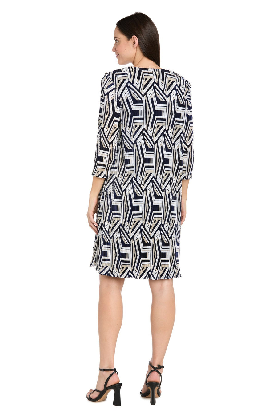 Mother of the Bride Dresses Short Mother of the Bride Printed Jacket Dress Navy/Taupe
