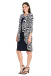 Mother of the Bride Dresses Short Petite Printed Jacket Dress Navy/Taupe