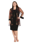 Plus Size Dresses Short Plus Size Glitter Jacket Dress Black/Red