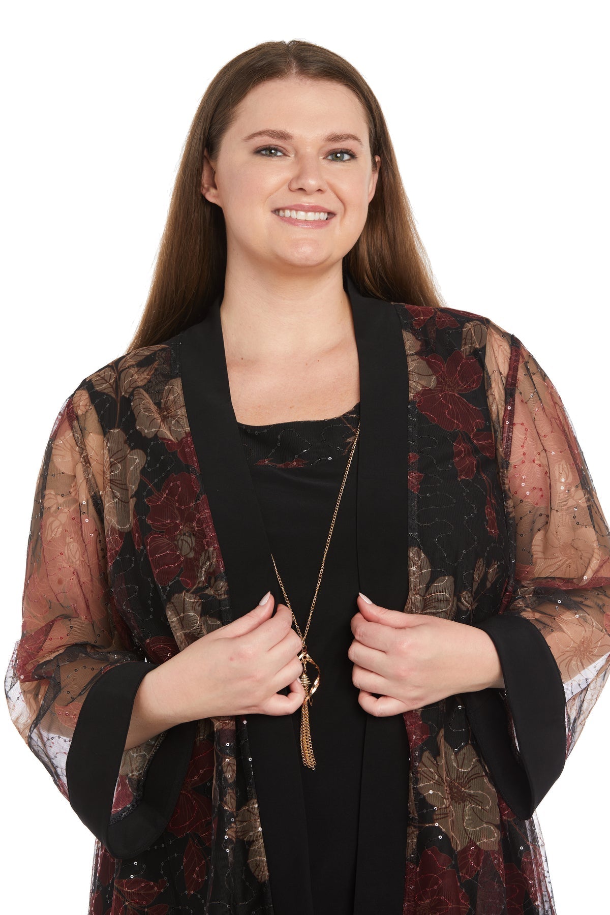 Plus Size Dresses Short Plus Size Glitter Jacket Dress Black/Red