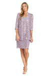 Mother of the Bride Dresses Short Mother of the Bride Lace Jacket Cocktail Dress Lilac