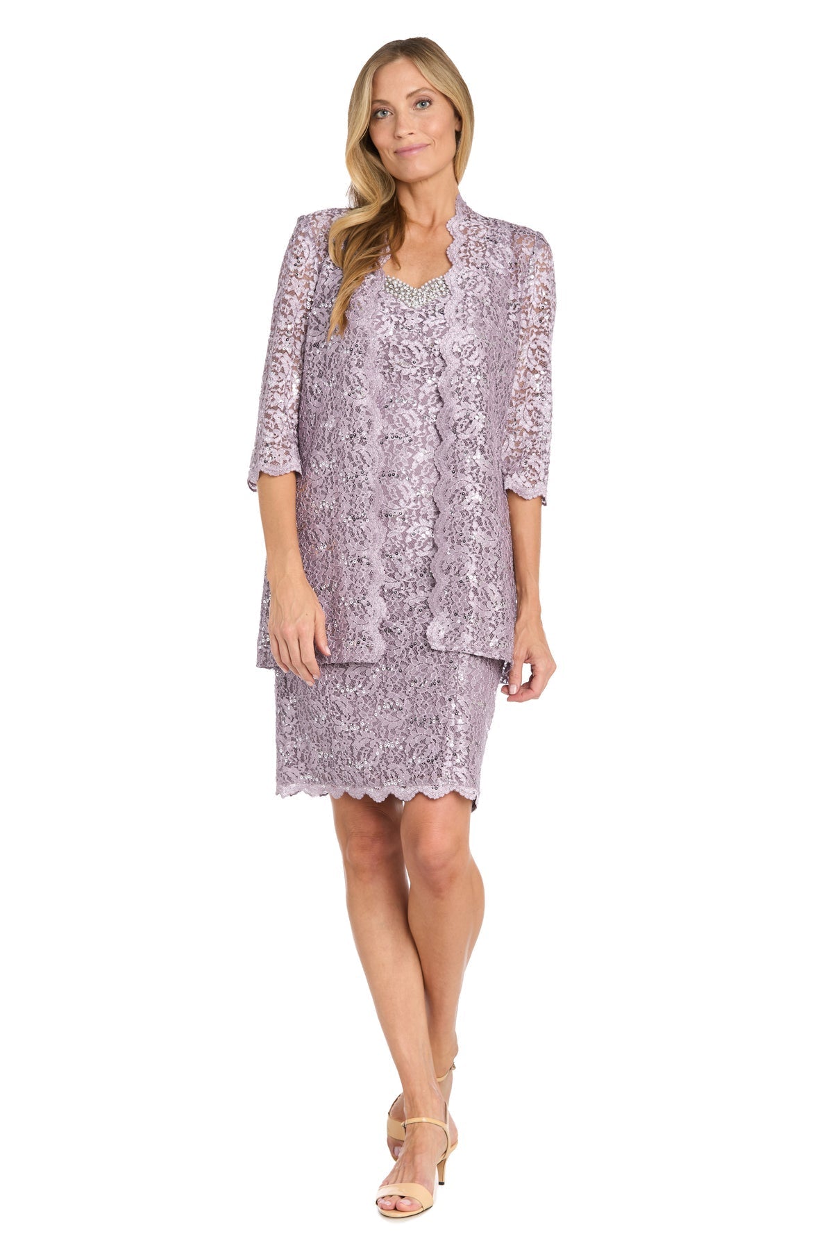 Mother of the Bride Dresses Short Mother of the Bride Lace Jacket Cocktail Dress Lilac