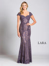 Formal Dresses Fitted Lace Long Formal Mermaid Evening Dress Dusty Purple