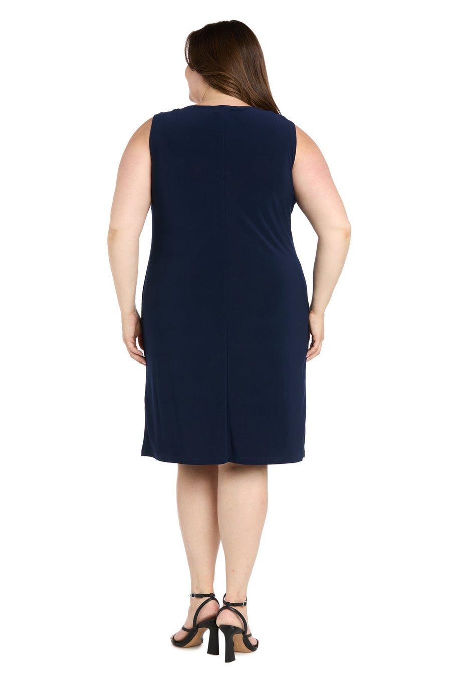 Plus Size Dresses Plus Size Short Two Piece Jacket Dress Navy/Slate