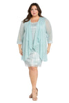 Plus Size Dresses Short Cocktail Plus Size Metallic Jacket Dress Seafoam