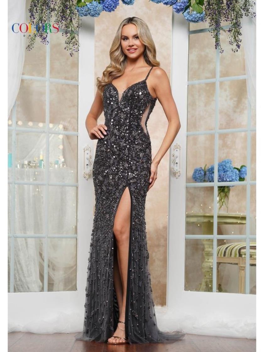 Prom Dresses Long Fitted Formal Evening Prom Dress Gunmetal