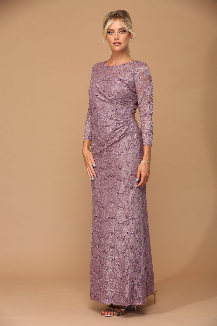 Long Mother of the Bride Lace Formal Dress